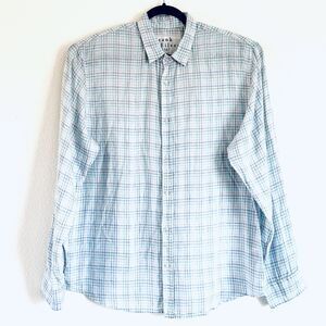 Frank & Eileen Men’s Plaid Paul Button Up Linen Long Sleeve Made In USA